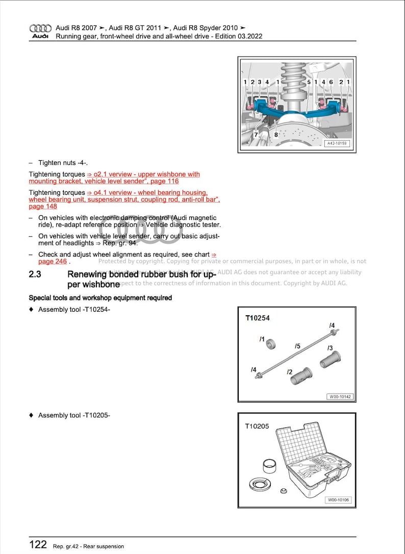 Audi R8 2007-2012 Service Manual Repair, Workshop Service Repair, INSTANT Download PDF