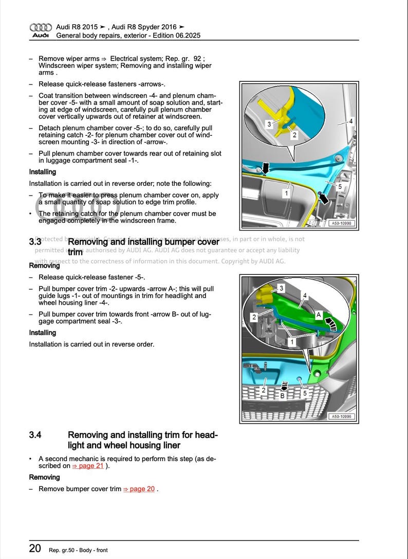 Audi R8 2019-2024 Service Manual Repair, Workshop Service Repair, INSTANT Download PDF