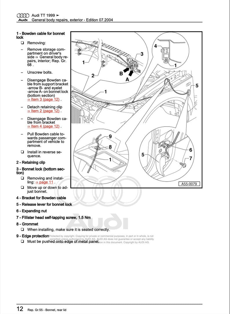 Audi TT 1999-2006 Service Manual Repair, Workshop Service Repair, INSTANT Download PDF