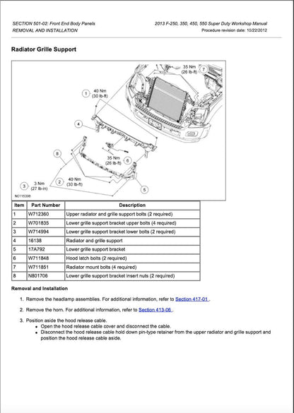Ford F250-F550 2011-2015 Service Manual Repair, Workshop Service Repair, INSTANT Download PDF