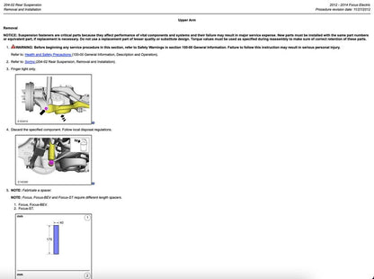 Ford Focus Electric 2012-2014 Service Manual Repair, Workshop Service Repair, INSTANT Download PDF