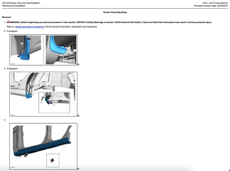 Ford Focus Electric 2012-2014 Service Manual Repair, Workshop Service Repair, INSTANT Download PDF