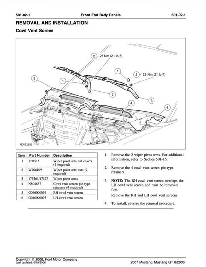 Ford Mustang 2005-2010 Service Manual Repair, Workshop Service Repair, INSTANT Download PDF