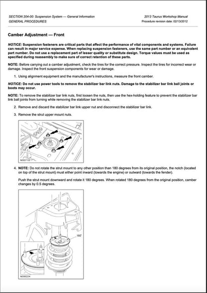 Ford Taurus 2013-2016 Service Manual Repair, Workshop Service Repair, INSTANT Download PDF