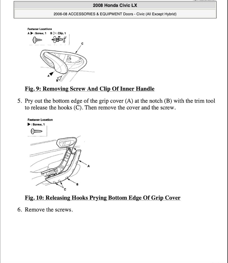 Honda Civic 4D 2005-2008 Service Manual Repair, Workshop Service Repair, INSTANT Download PDF
