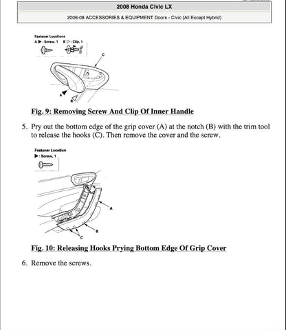 Honda Civic 4D 2005-2008 Service Manual Repair, Workshop Service Repair, INSTANT Download PDF
