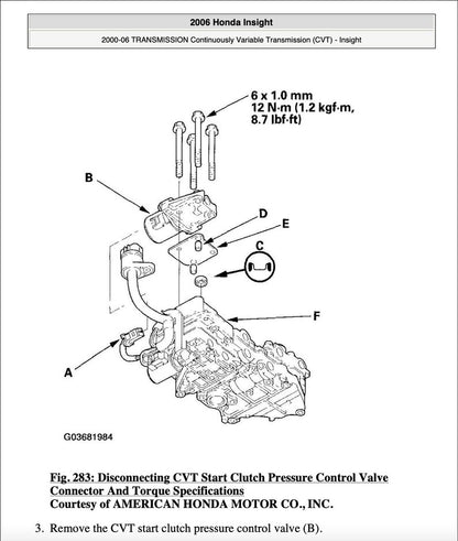 Honda Insight 2000-2006 Service Manual Repair, Workshop Service Repair, INSTANT Download PDF