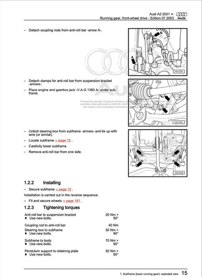 Audi A2 2000-2005 Service Manual Repair, Workshop Service Repair, INSTANT Download PDF