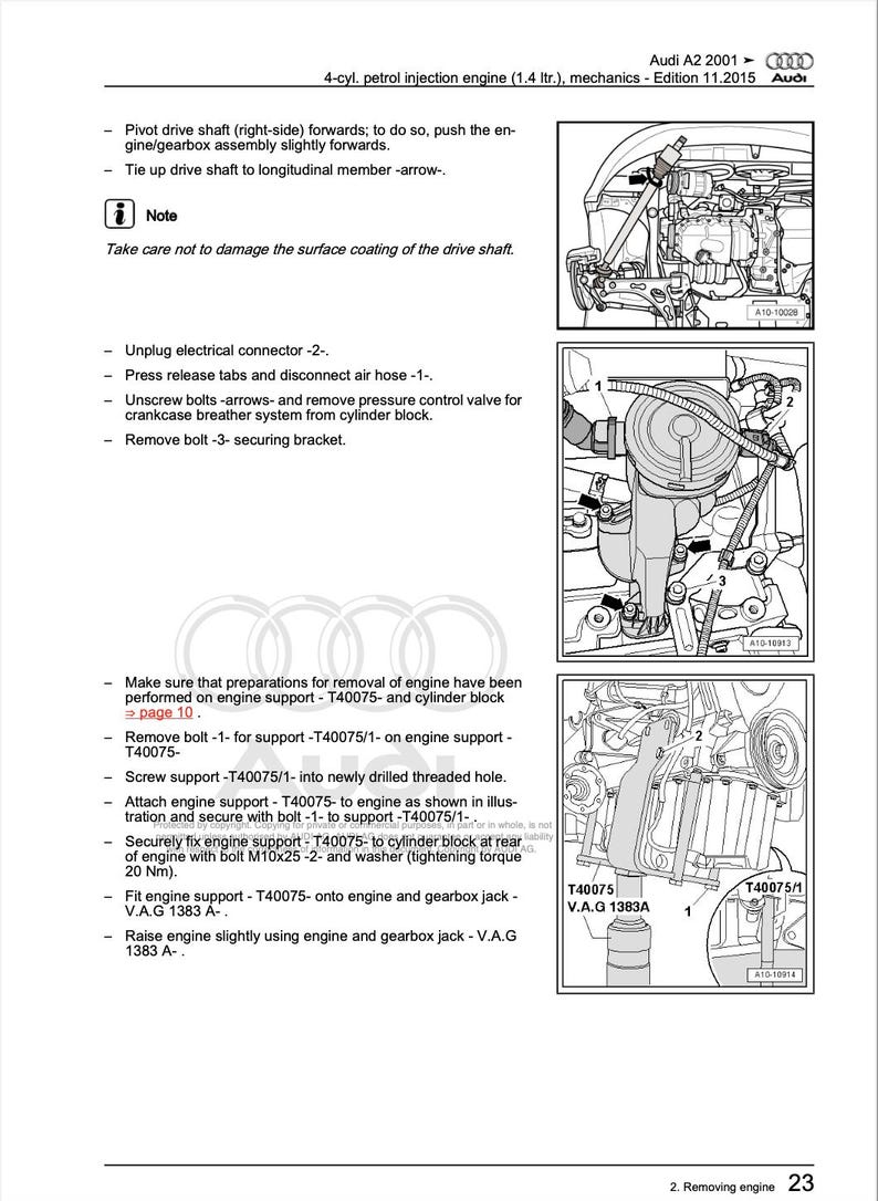 Audi A2 2000-2005 Service Manual Repair, Workshop Service Repair, INSTANT Download PDF
