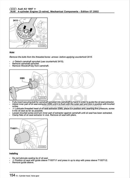 Audi A3 1997-2005 Service Manual Repair, Workshop Service Repair, INSTANT Download PDF