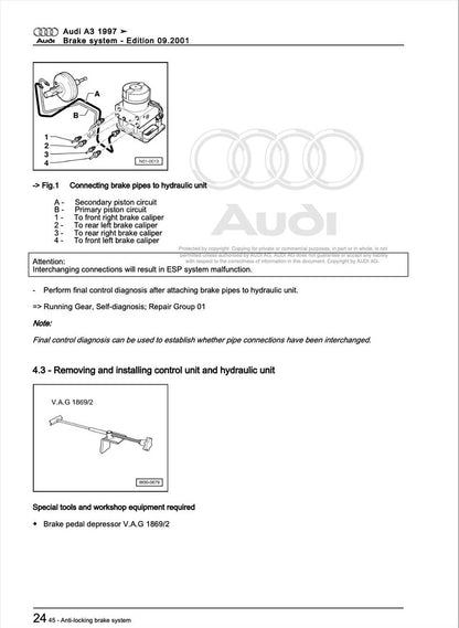 Audi A3 1997-2005 Service Manual Repair, Workshop Service Repair, INSTANT Download PDF