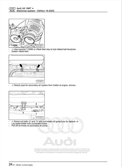Audi A3 1997-2005 Service Manual Repair, Workshop Service Repair, INSTANT Download PDF