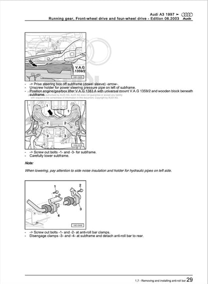 Audi A3 1997-2005 Service Manual Repair, Workshop Service Repair, INSTANT Download PDF