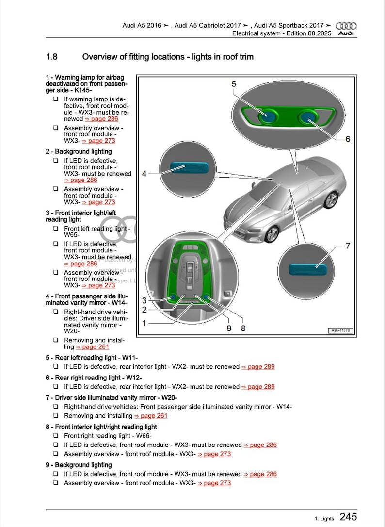 Audi A5 2016-2021 Service Manual Repair, Workshop Service Repair, INSTANT Download PDF