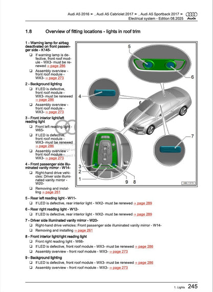 Audi A5 2016-2021 Service Manual Repair, Workshop Service Repair, INSTANT Download PDF