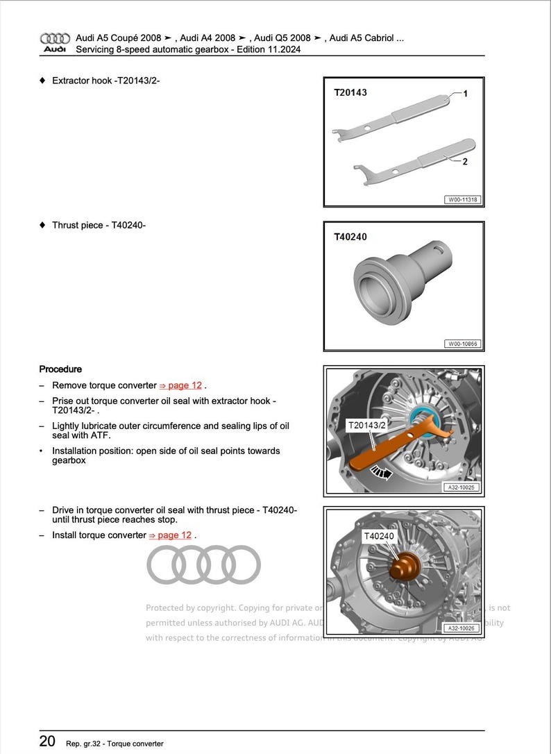 Audi A7 2011-2014 Service Manual Repair, Workshop Service Repair, INSTANT Download PDF