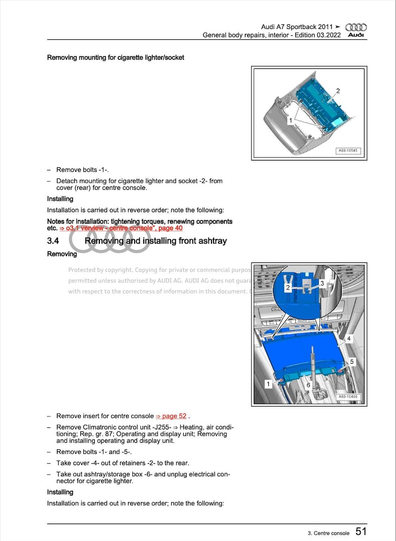 Audi A7 2014-2017 Service Manual Repair, Workshop Service Repair, INSTANT Download PDF