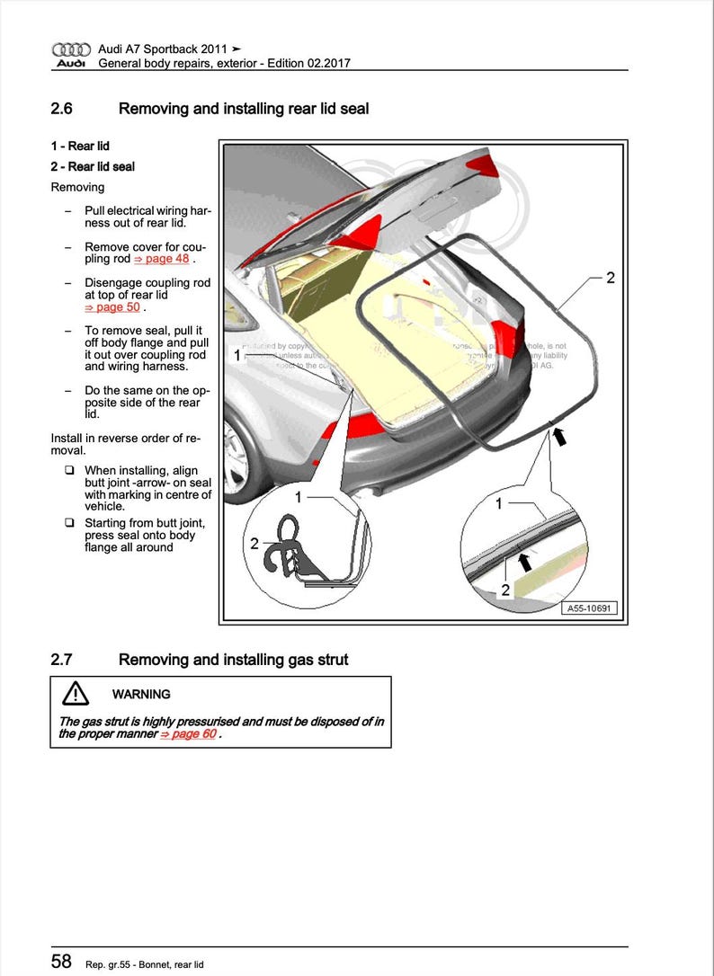 Audi A7 2014-2017 Service Manual Repair, Workshop Service Repair, INSTANT Download PDF