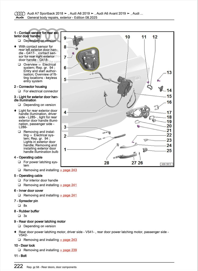 Audi A7 2018-2022 Service Manual Repair, Workshop Service Repair, INSTANT Download PDF
