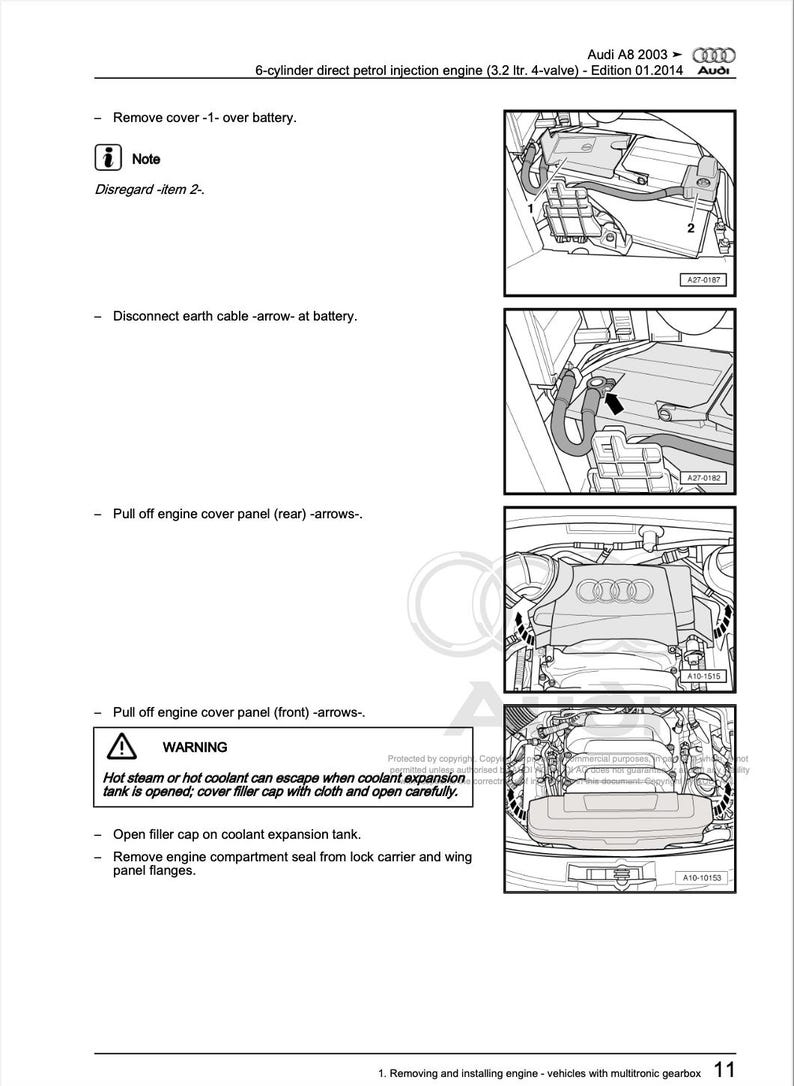 Audi A8 2003-2009 Service Manual Repair, Workshop Service Repair, INSTANT Download PDF