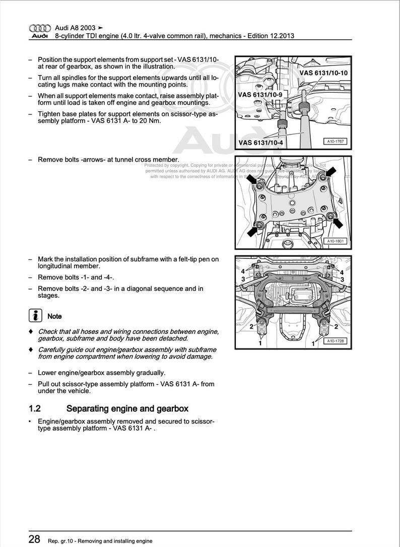Audi A8 2003-2009 Service Manual Repair, Workshop Service Repair, INSTANT Download PDF