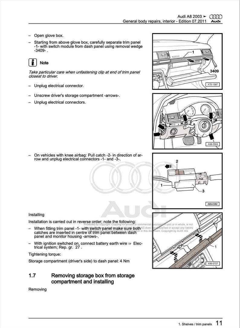 Audi A8 2003-2009 Service Manual Repair, Workshop Service Repair, INSTANT Download PDF