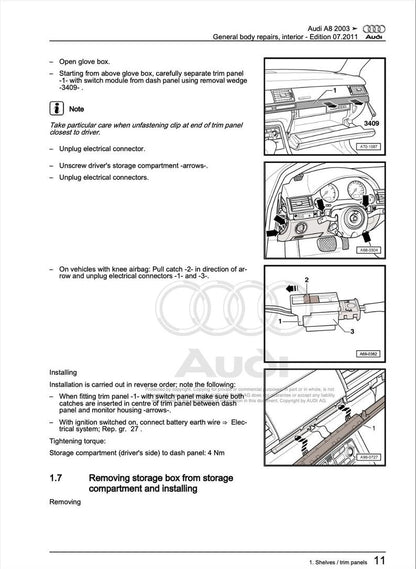 Audi A8 2003-2009 Service Manual Repair, Workshop Service Repair, INSTANT Download PDF