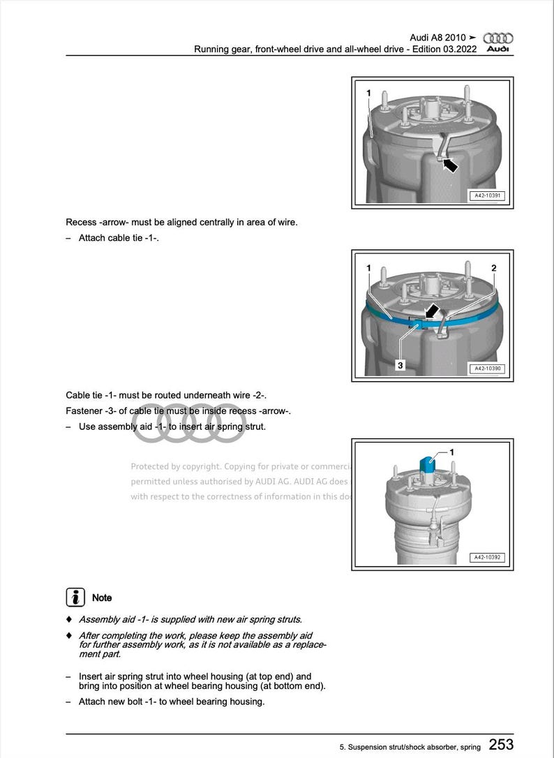 Audi A8 2010-2014 Service Manual Repair, Workshop Service Repair, INSTANT Download PDF