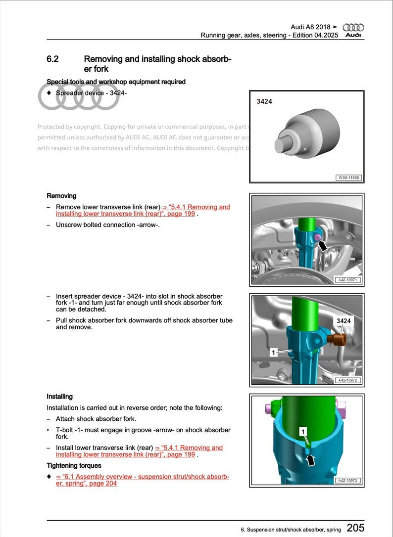 Audi A8 2022-2025 Service Manual Repair, Workshop Service Repair, INSTANT Download PDF