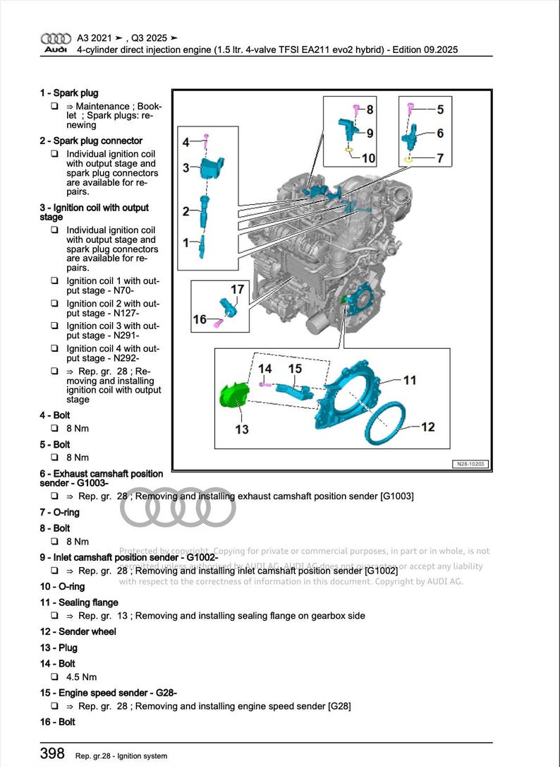 Audi Q3 2025 Service Manual Repair, Workshop Service Repair, INSTANT Download PDF