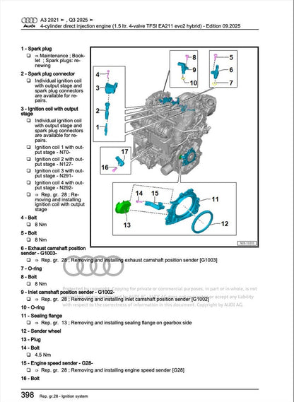 Audi Q3 2025 Service Manual Repair, Workshop Service Repair, INSTANT Download PDF