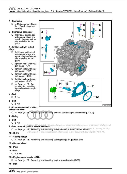 Audi Q3 2025 Service Manual Repair, Workshop Service Repair, INSTANT Download PDF