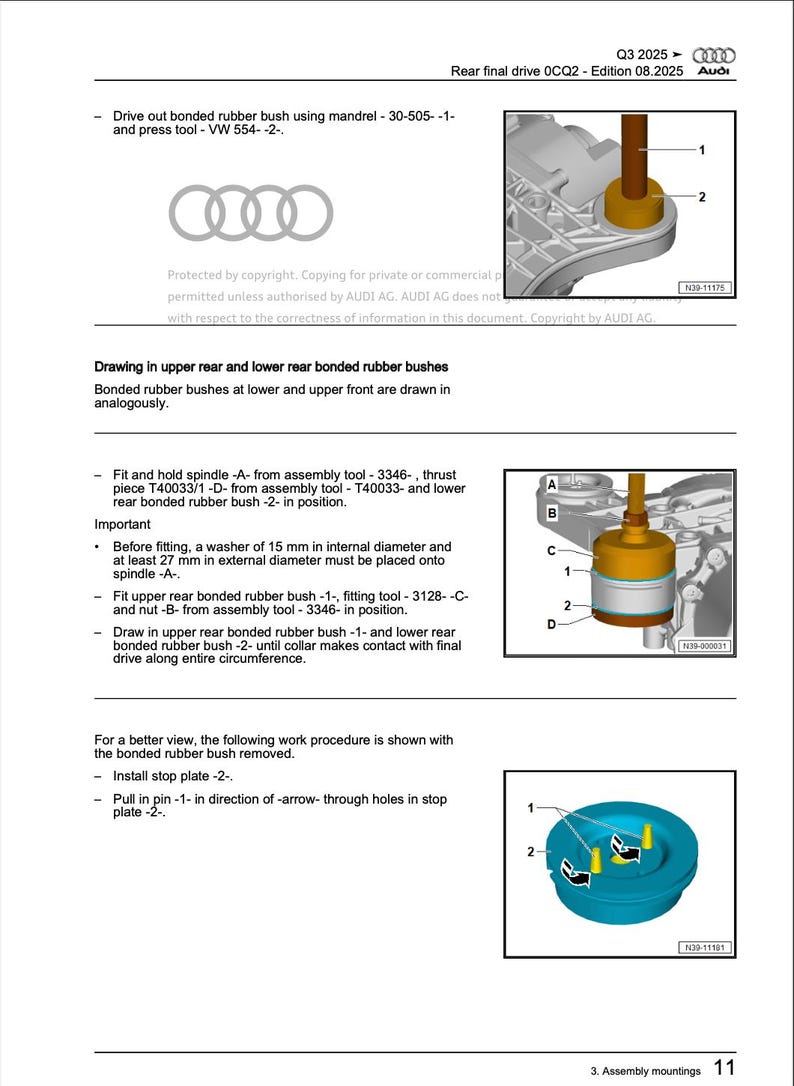 Audi Q3 2025 Service Manual Repair, Workshop Service Repair, INSTANT Download PDF