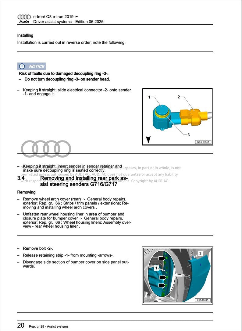 Audi Q8 E-Tron 2022-2025 Service Manual Repair, Workshop Service Repair, INSTANT Download PDF