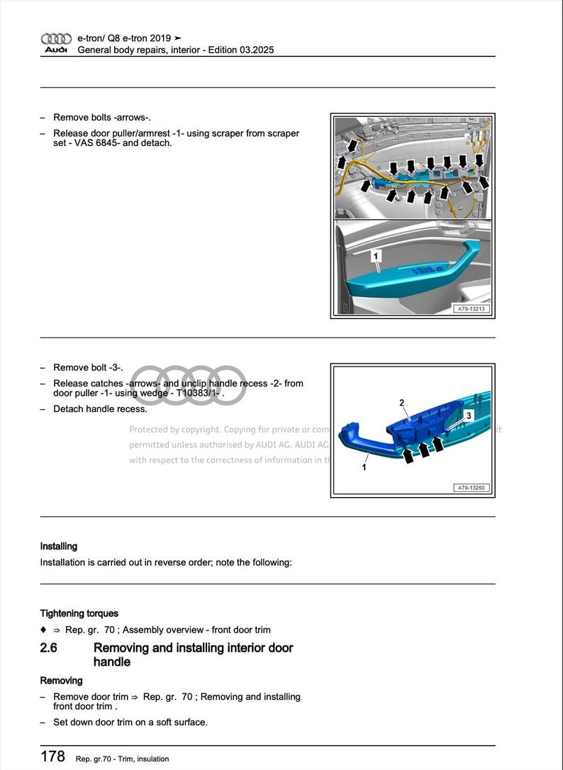 Audi Q8 E-Tron 2022-2025 Service Manual Repair, Workshop Service Repair, INSTANT Download PDF