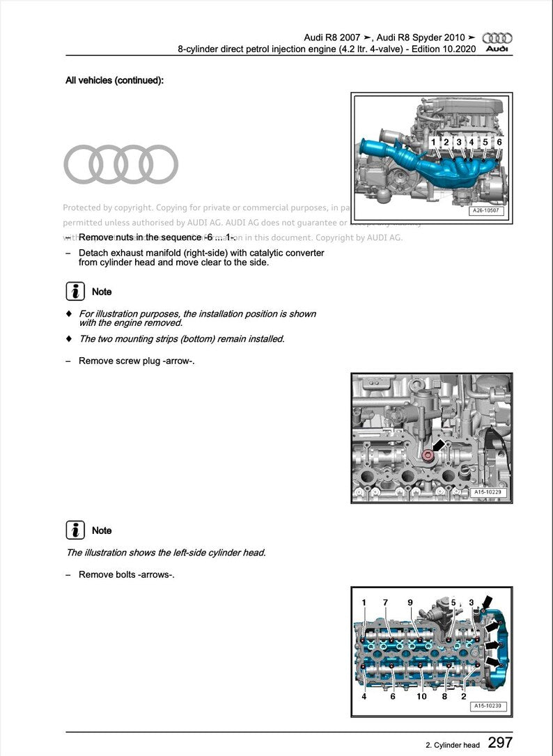 Audi R8 2007-2012 Service Manual Repair, Workshop Service Repair, INSTANT Download PDF