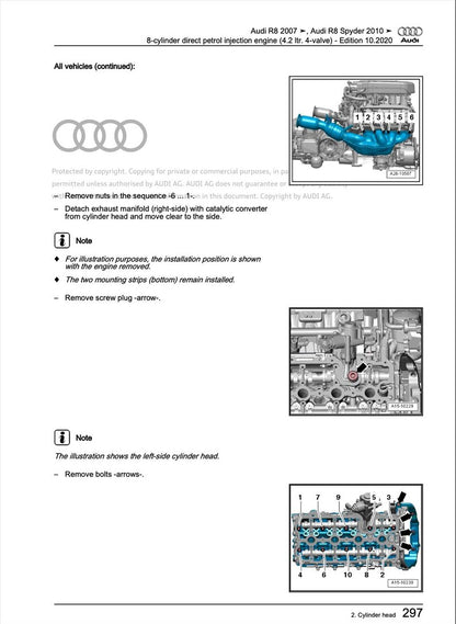 Audi R8 2007-2012 Service Manual Repair, Workshop Service Repair, INSTANT Download PDF