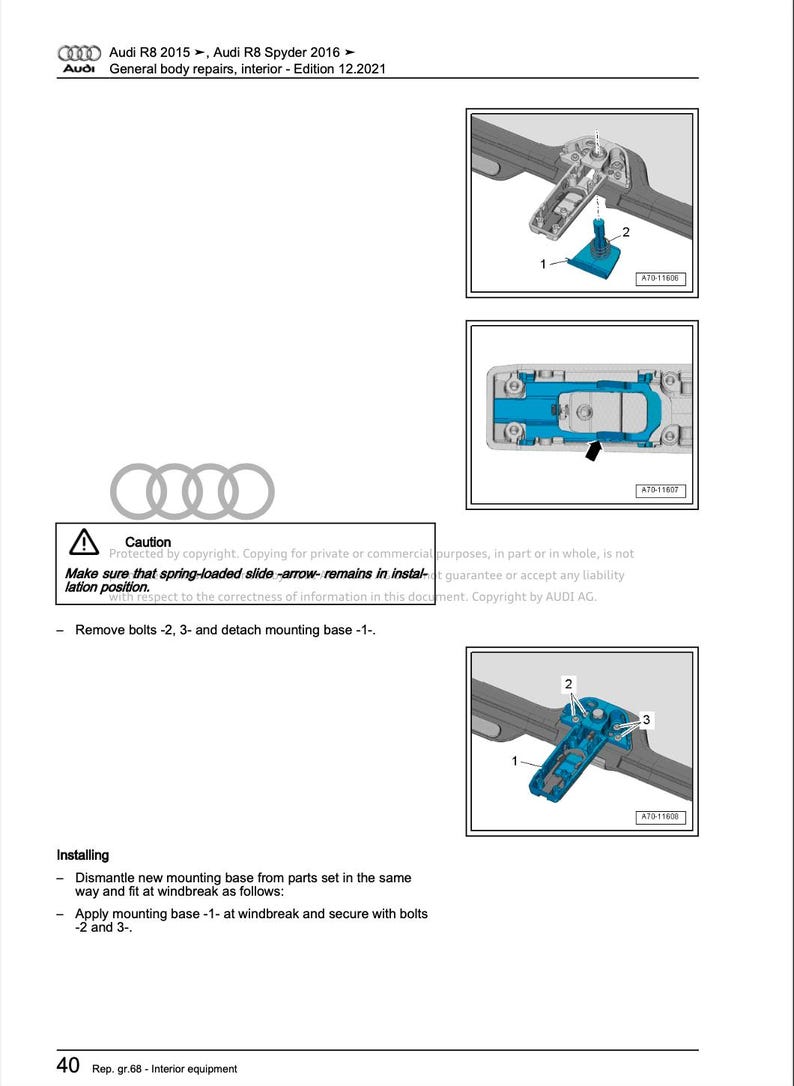 Audi R8 2019-2024 Service Manual Repair, Workshop Service Repair, INSTANT Download PDF