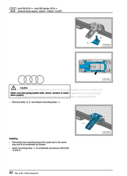 Audi R8 2019-2024 Service Manual Repair, Workshop Service Repair, INSTANT Download PDF
