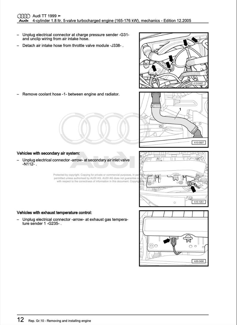 Audi TT 1999-2006 Service Manual Repair, Workshop Service Repair, INSTANT Download PDF