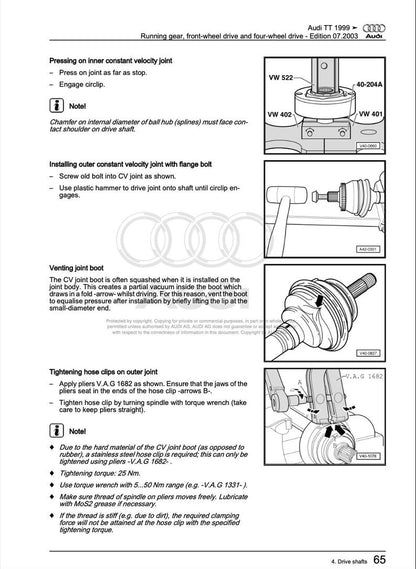Audi TT 1999-2006 Service Manual Repair, Workshop Service Repair, INSTANT Download PDF