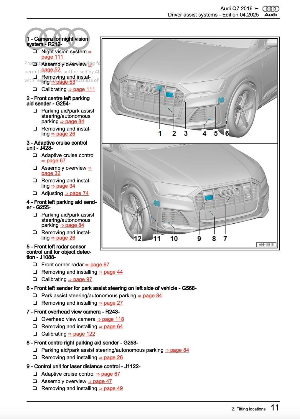 Audi Q7 2015-2024 Comprehensive Service Repair Workshop Manual PDF Download