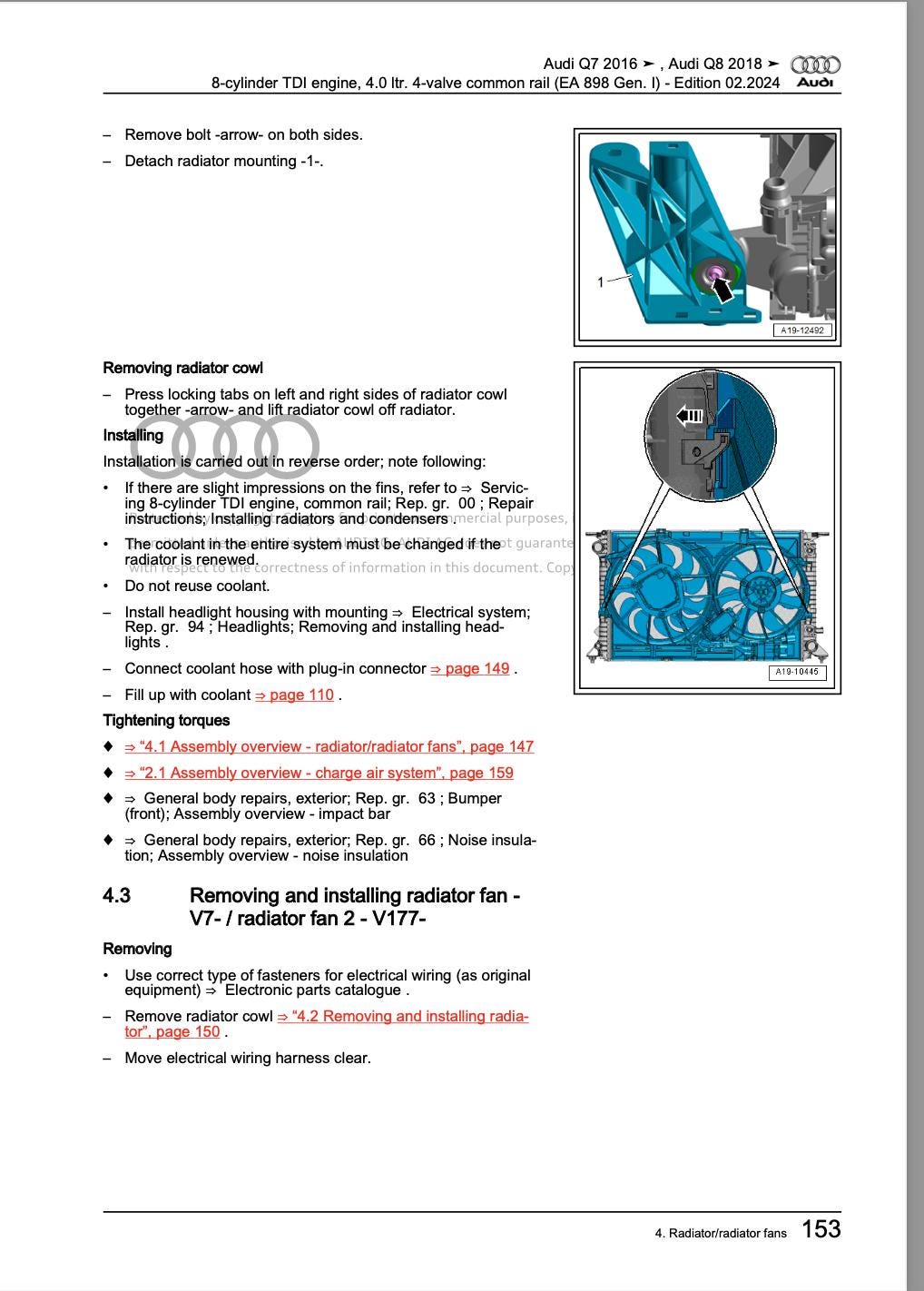 Audi Q7 2015-2024 Comprehensive Service Repair Workshop Manual PDF Download