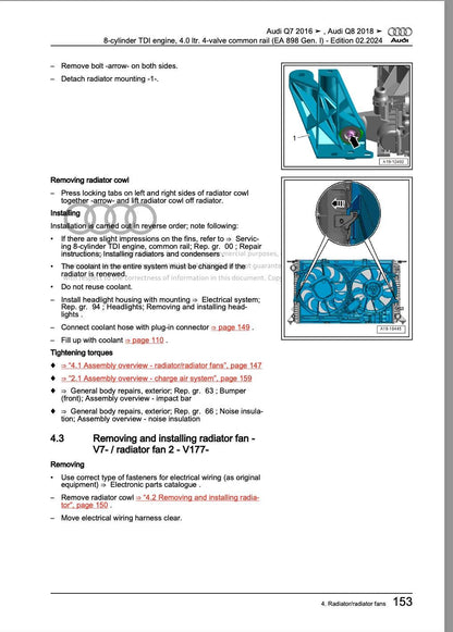 Audi Q7 2015-2024 Comprehensive Service Repair Workshop Manual PDF Download