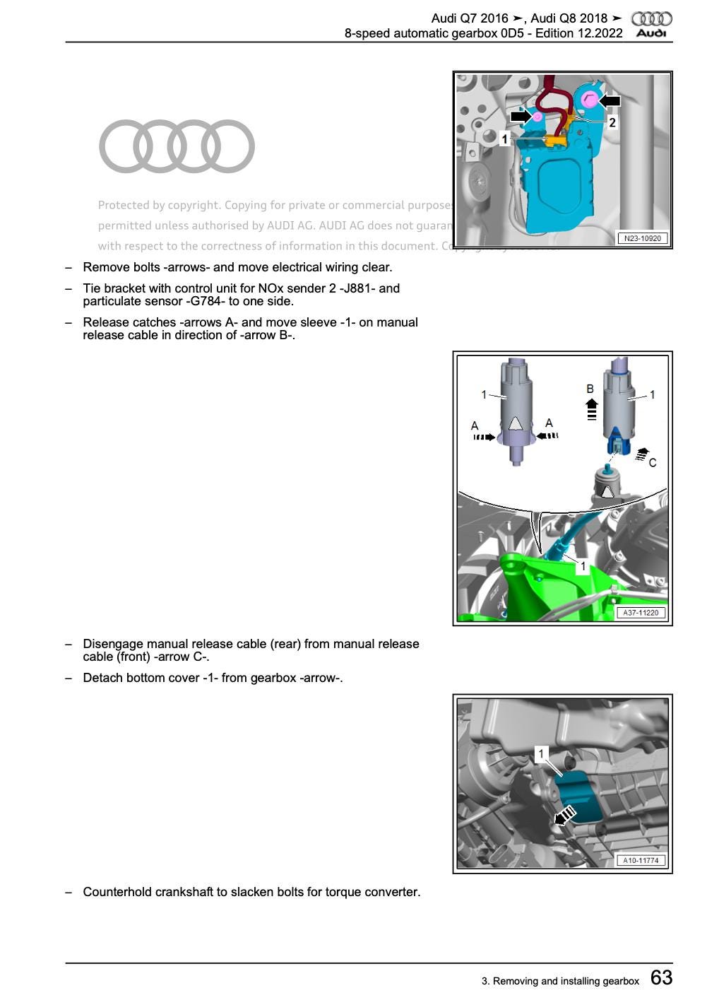 Audi Q7 2015-2024 Comprehensive Service Repair Workshop Manual PDF Download