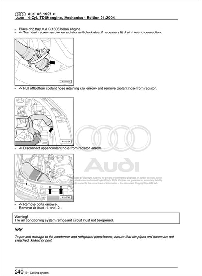 Audi A6 (1997-2005) Comprehensive Digital Service & Repair Workshop Manual PDF