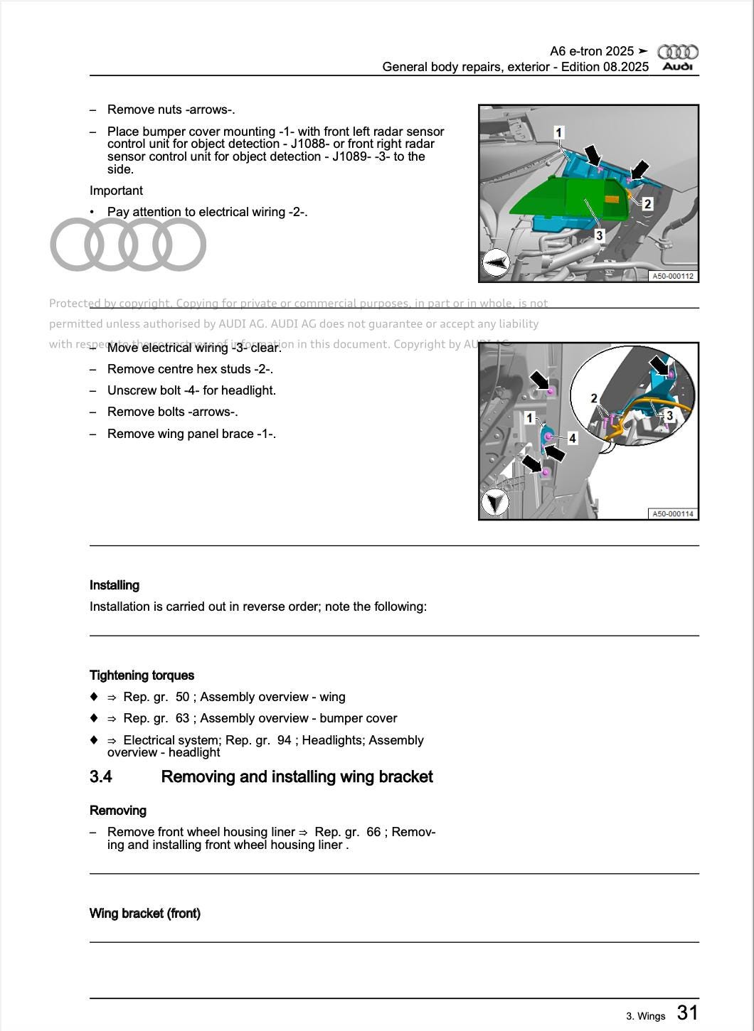 Audi A6 E-Tron 2025 Official Workshop Service Repair Manual PDF Download