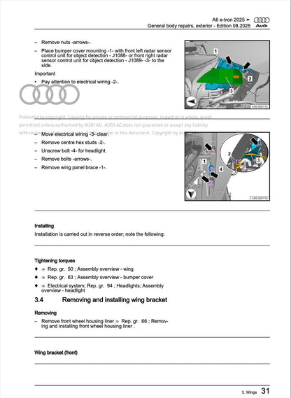 Audi A6 E-Tron 2025 Official Workshop Service Repair Manual PDF Download