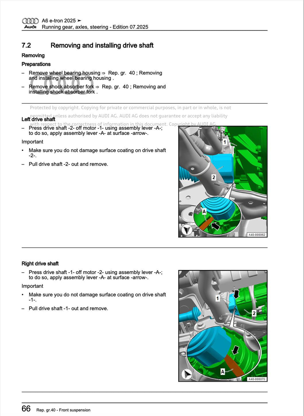 Audi A6 E-Tron 2025 Official Workshop Service Repair Manual PDF Download