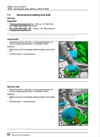 Audi A6 E-Tron 2025 Official Workshop Service Repair Manual PDF Download